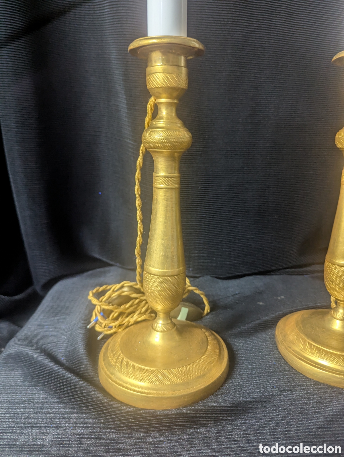 Vintage: CANDELABROS LATON ESTILO CARLOS X - Foto 2
