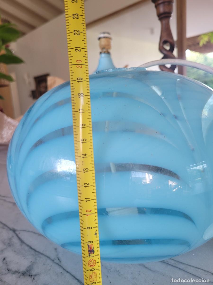 Vintage: L&aacute;mpara Techo Cristal Azul - Foto 2