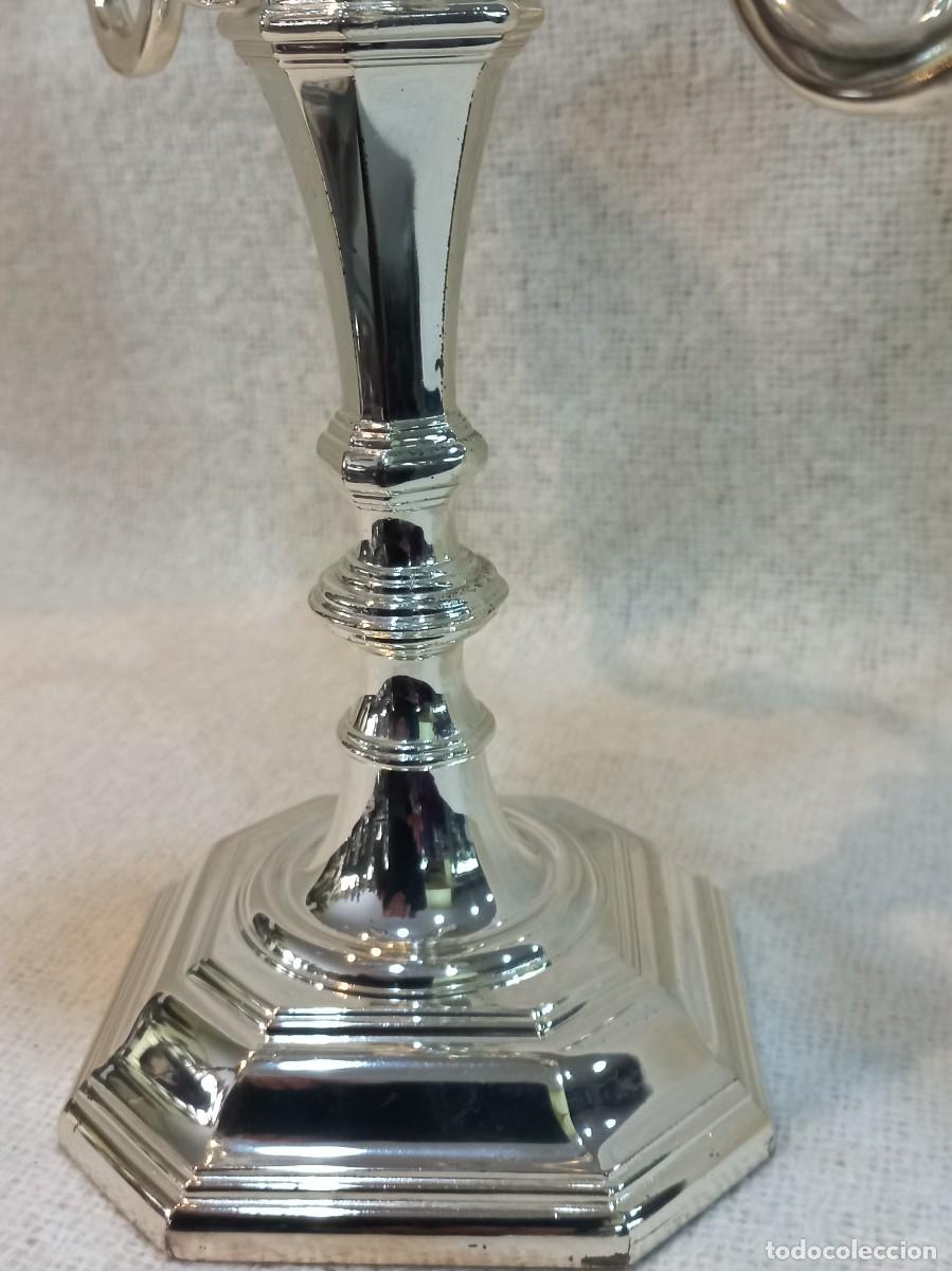 Vintage: PAREJA DE CANDELABROS &uml;SILVER PLATEED&uml; (cinco velas) - Foto 7