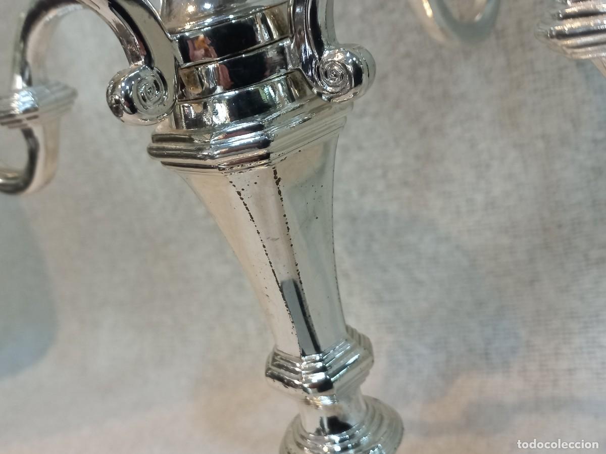 Vintage: PAREJA DE CANDELABROS &uml;SILVER PLATEED&uml; (cinco velas) - Foto 9