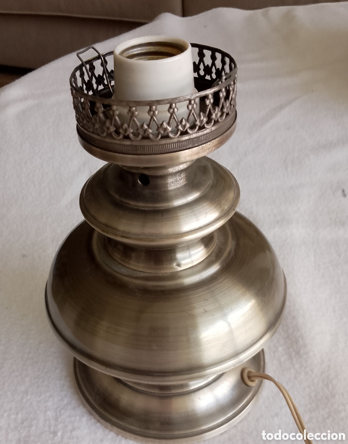 Vintage: L&aacute;mpara de mesa de metal - Foto 3