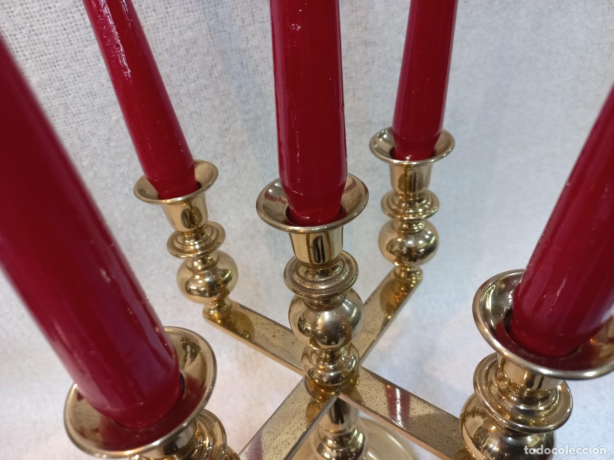 Vintage: CANDELABRO (5 velas) BRONCE - Foto 4