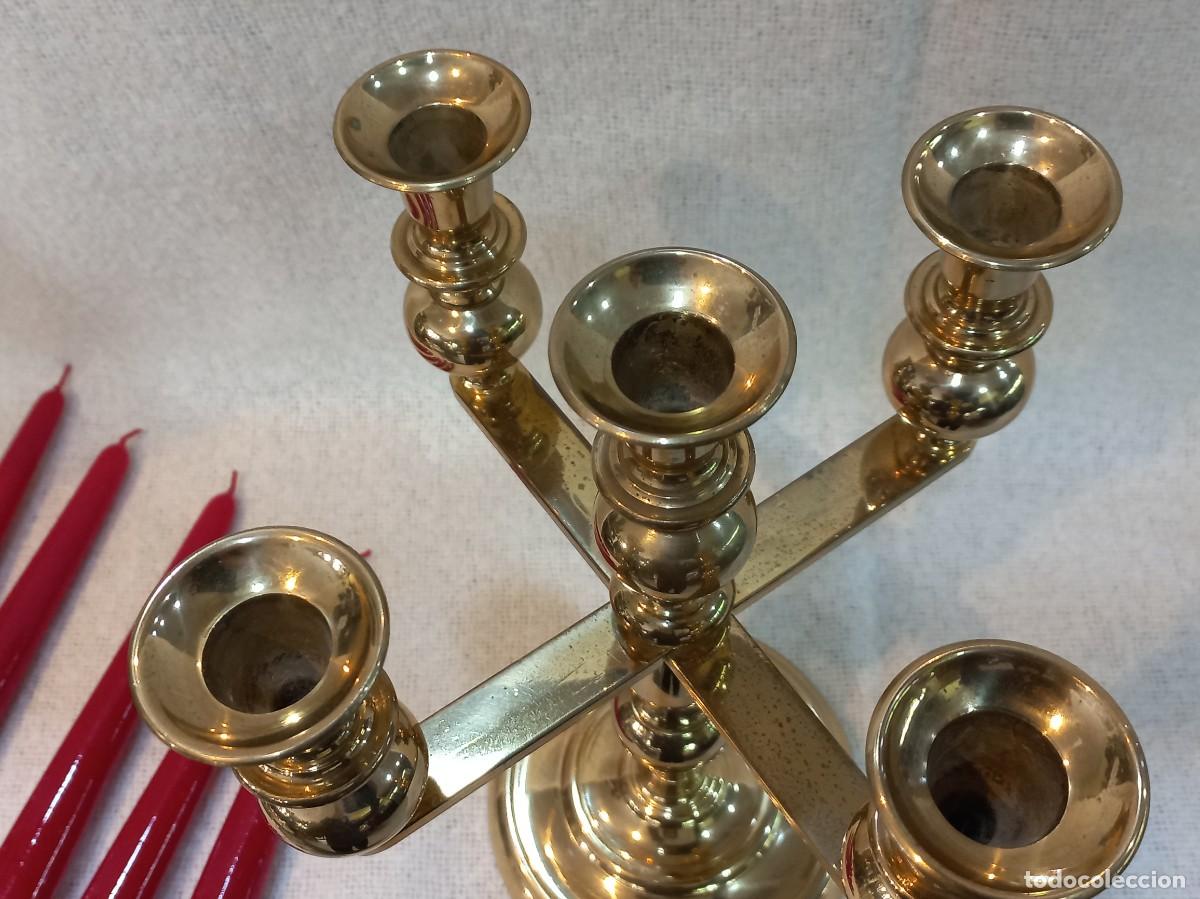 Vintage: CANDELABRO (5 velas) BRONCE - Foto 5