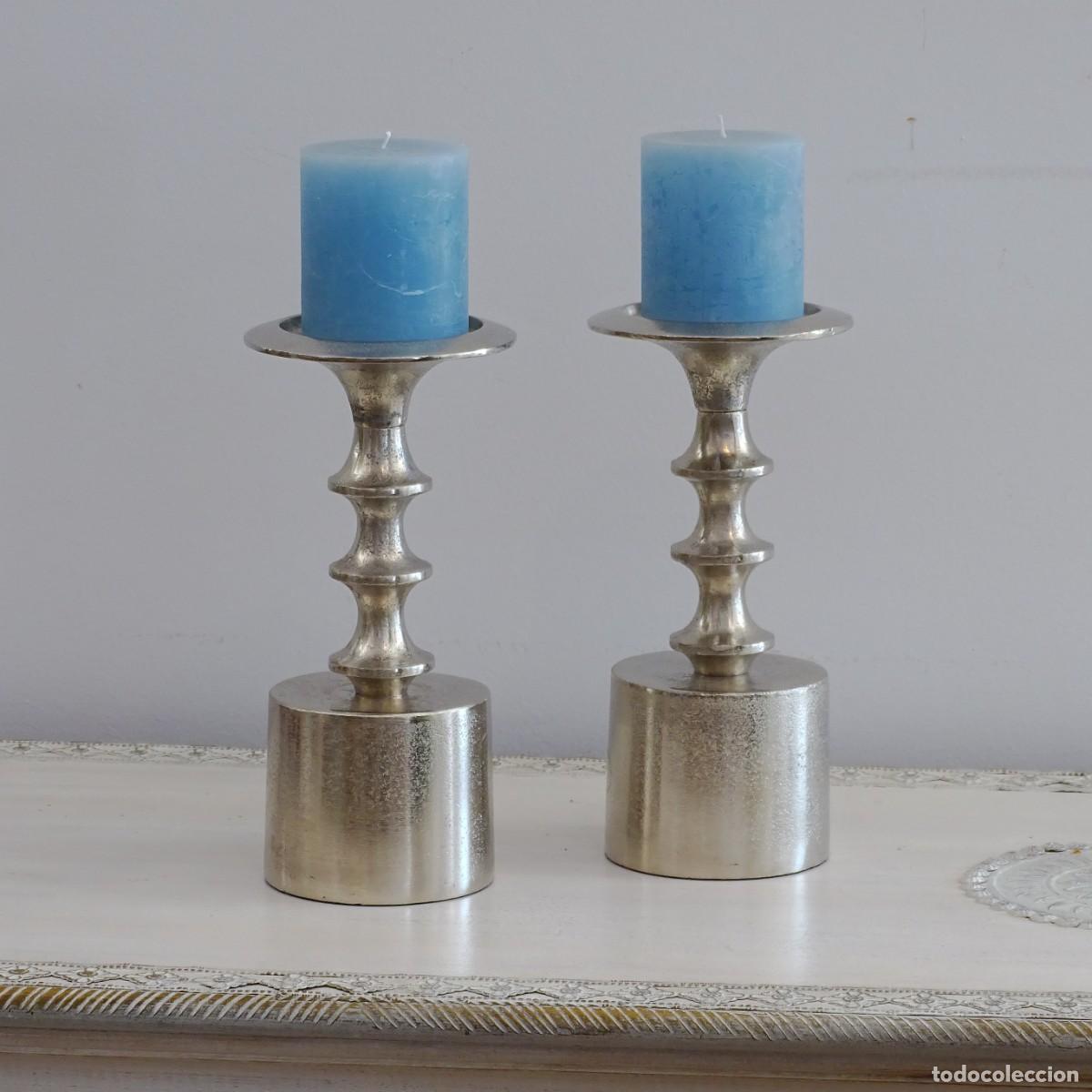 Vintage: Candelabros de metal plateado, set de dos - Foto 1