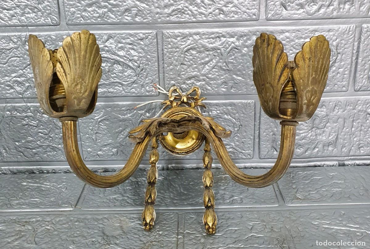 Vintage: Antiguo aplique de pared en bronce - Foto 1