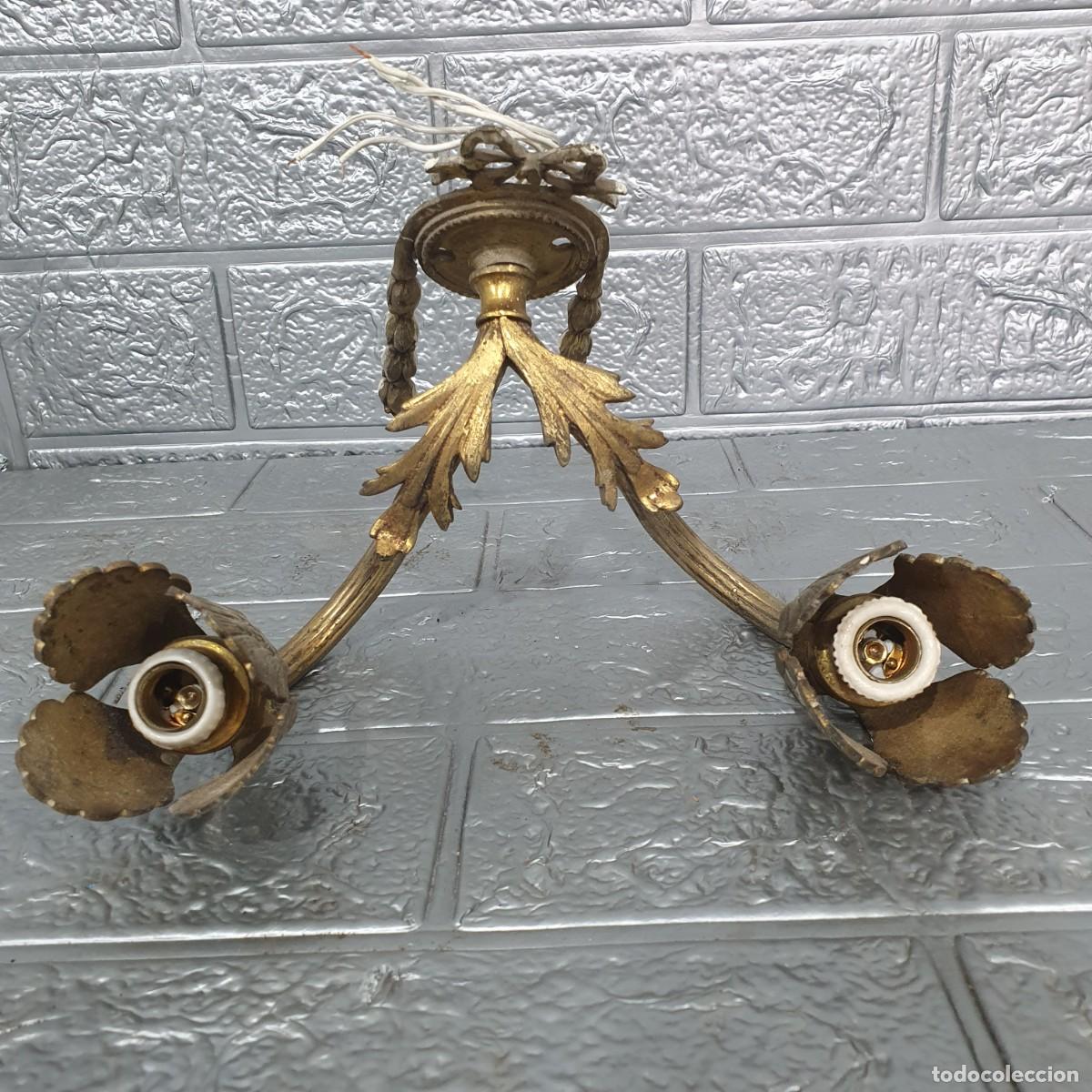 Vintage: Antiguo aplique de pared en bronce - Foto 2
