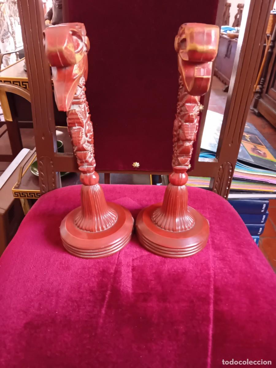 Vintage: Pareja de candeleros de pl&aacute;stico duro - Foto 3