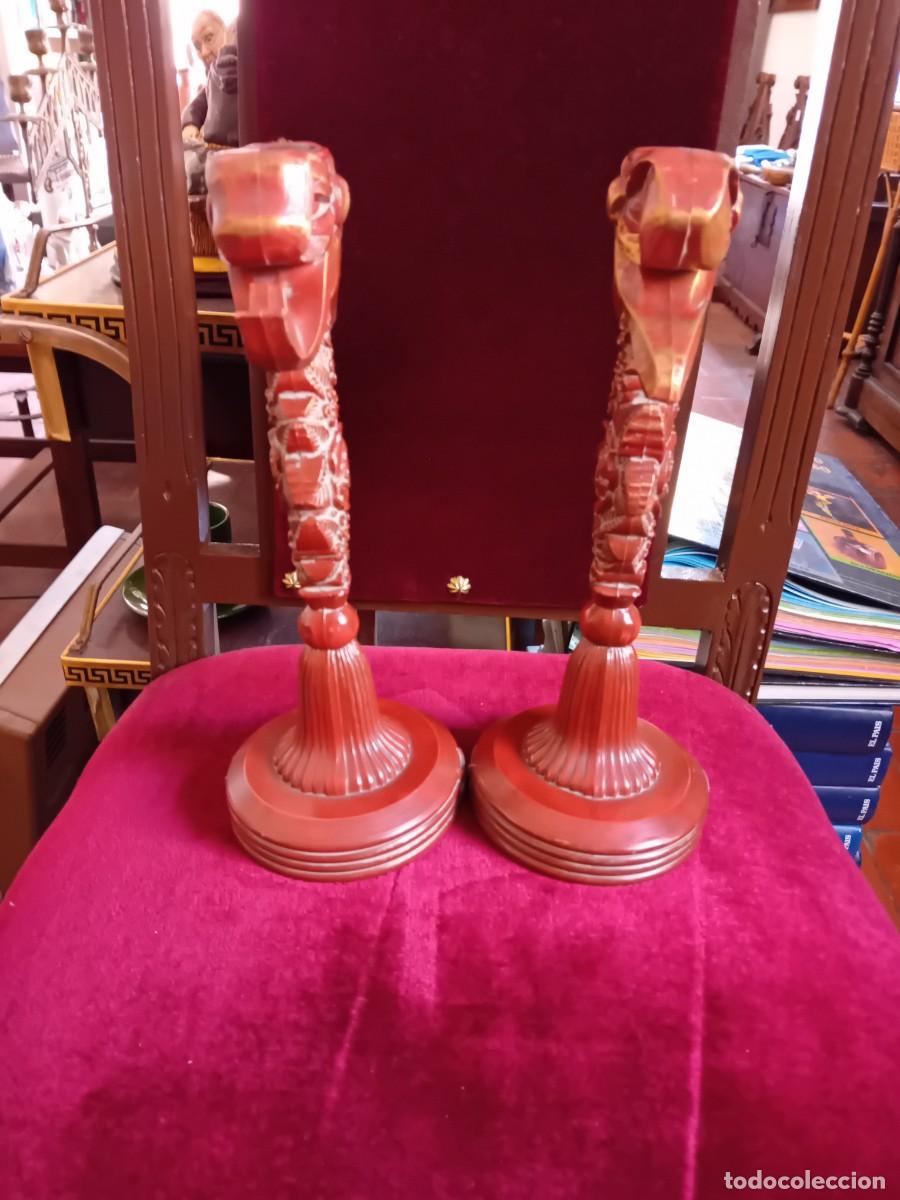 Vintage: Pareja de candeleros de pl&aacute;stico duro - Foto 5