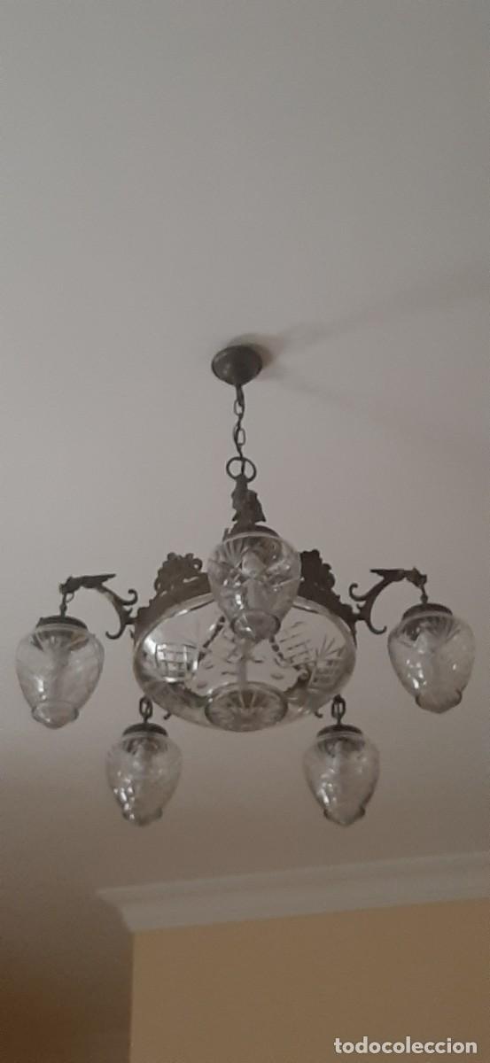 Vintage: L&aacute;mpara dormitorio bronce - Foto 1
