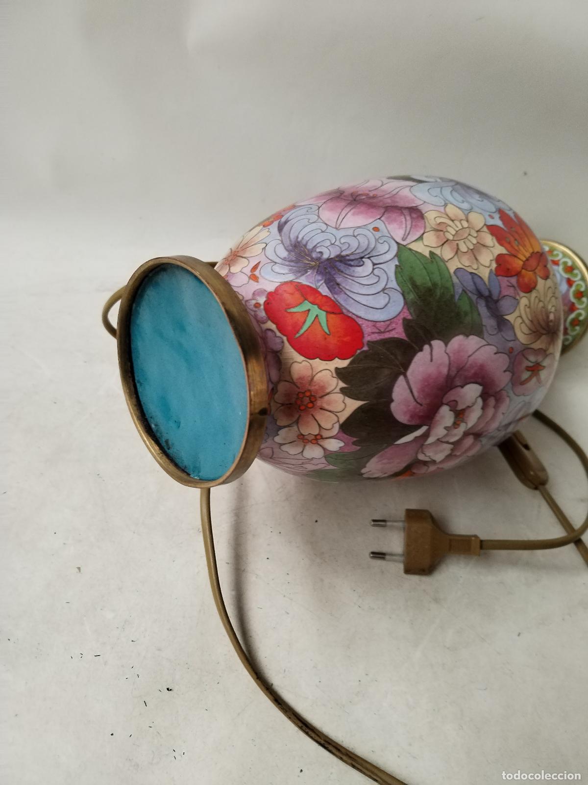 Vintage: lampara cloisonnee vintage mariposas - Foto 5