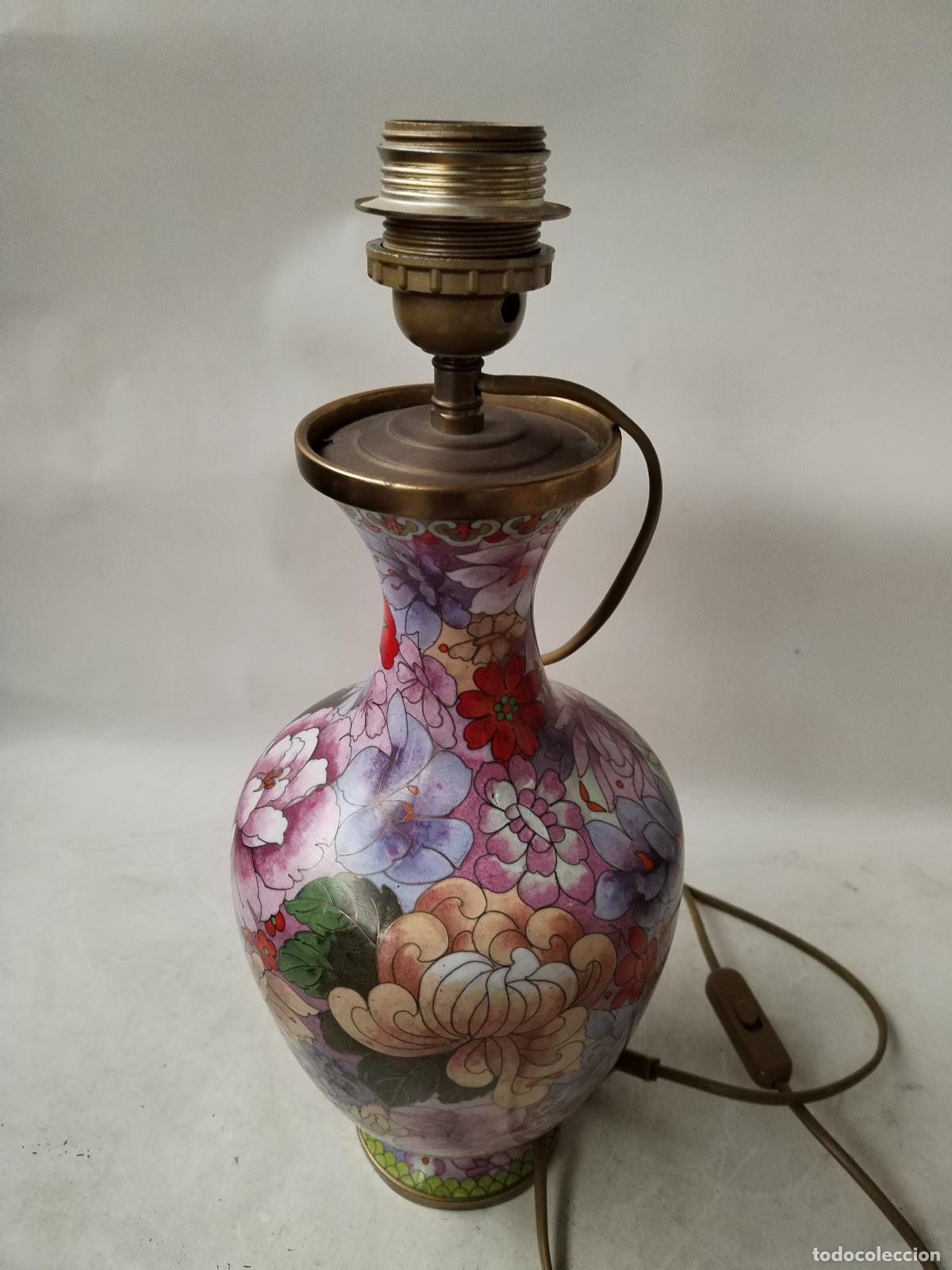 Vintage: lampara cloisonnee vintage mariposas - Foto 6
