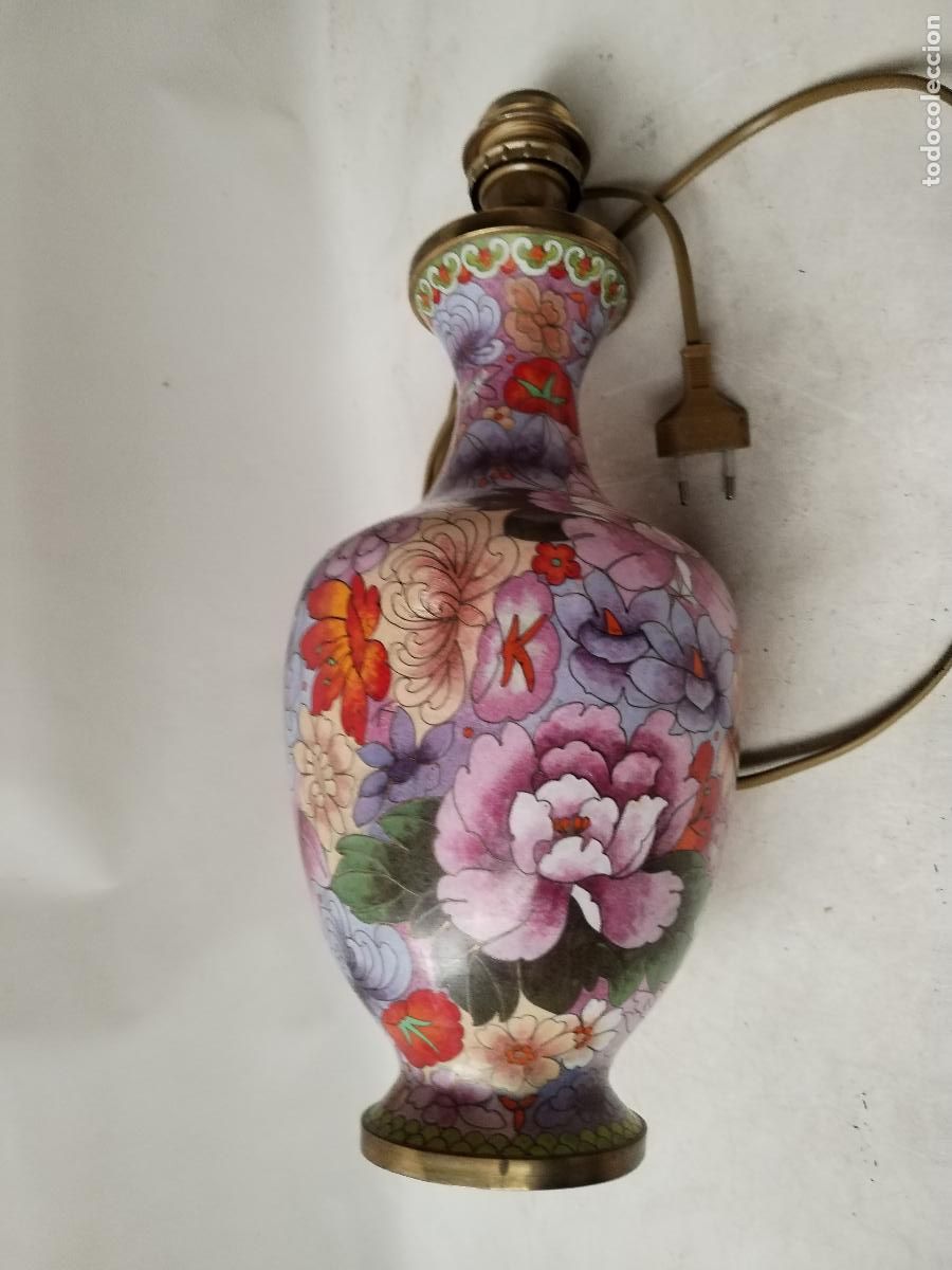 Vintage: lampara cloisonnee vintage mariposas - Foto 7