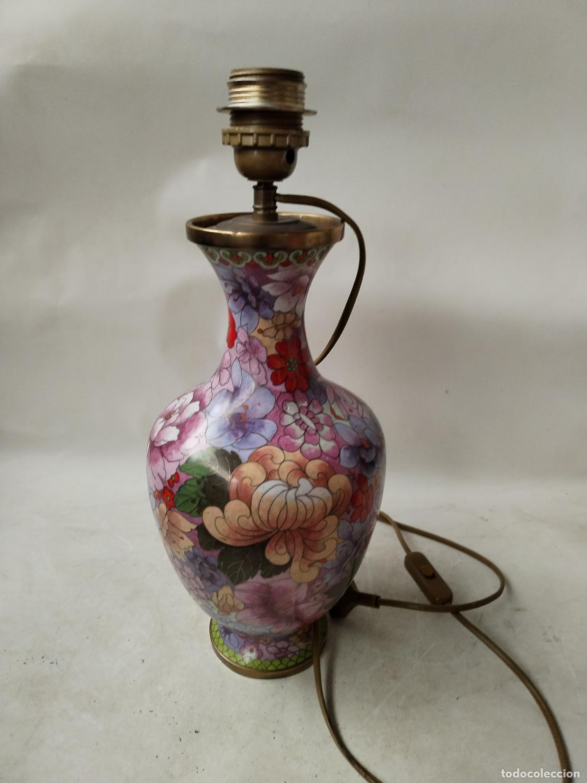 Vintage: lampara cloisonnee vintage mariposas - Foto 8