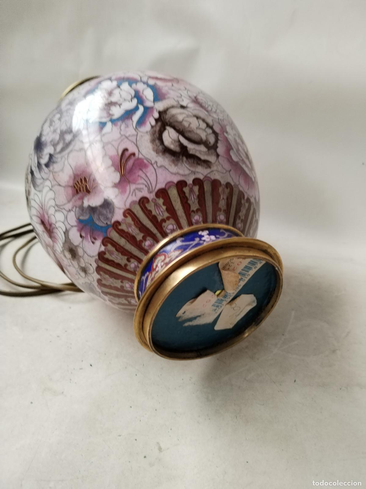 Vintage: lampara cloisonnee vintage flores - Foto 2