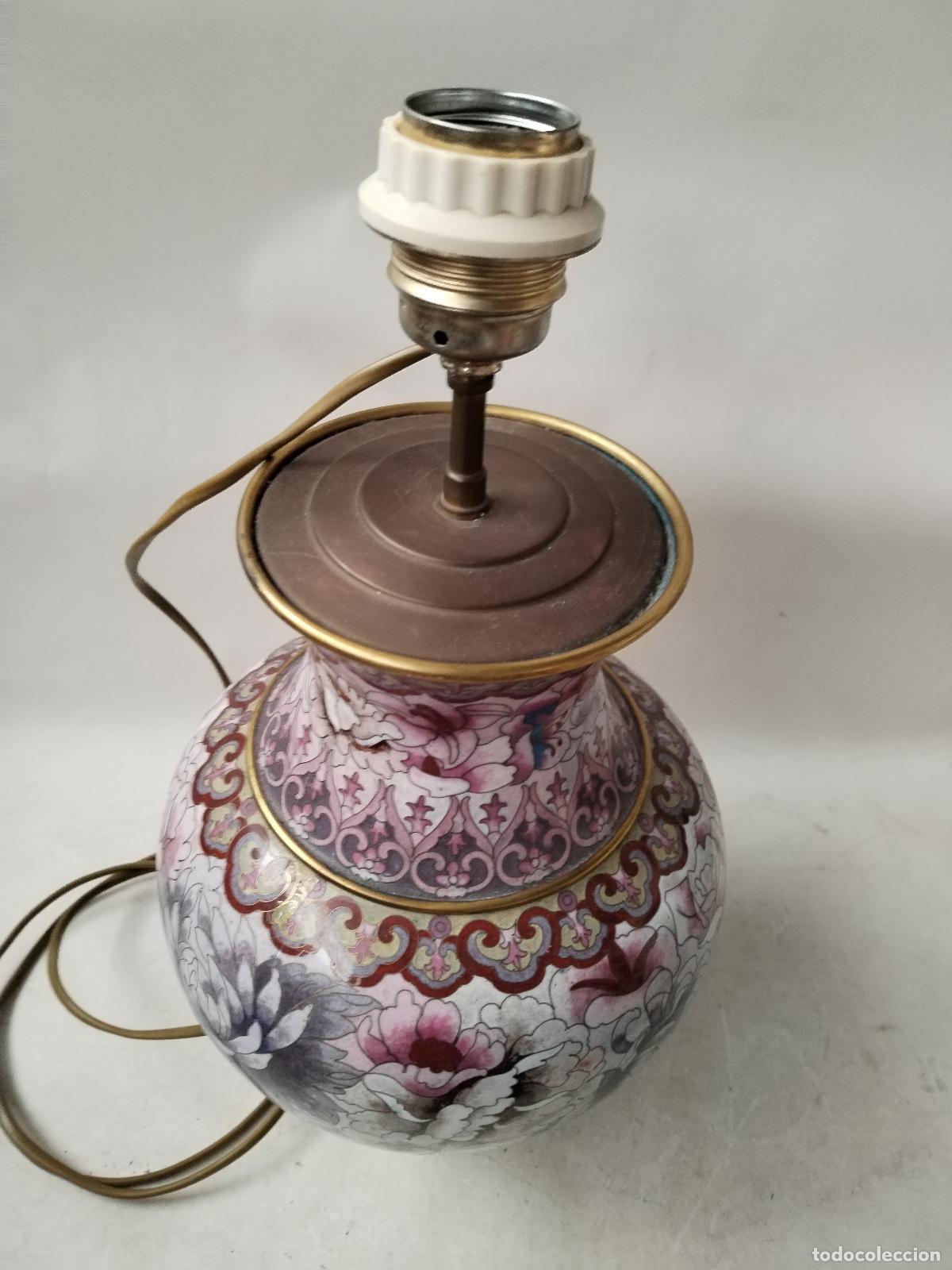 Vintage: lampara cloisonnee vintage flores - Foto 3