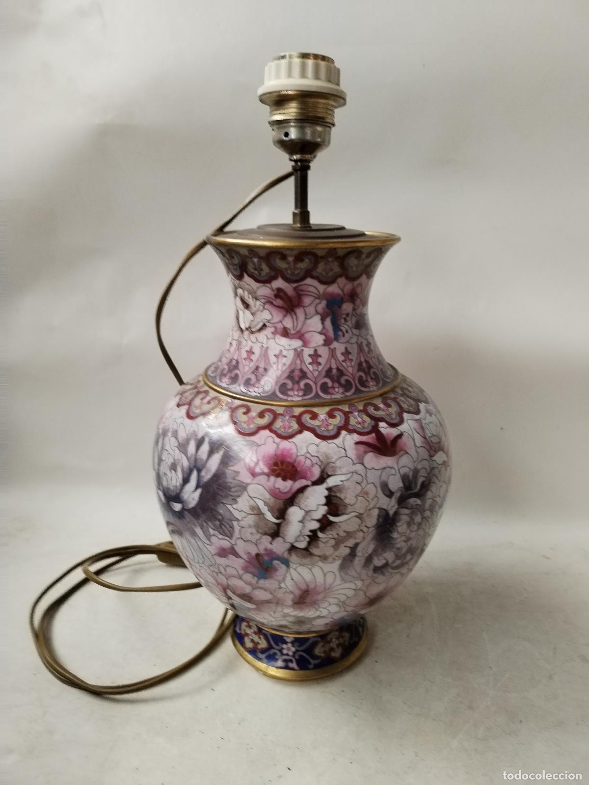 Vintage: lampara cloisonnee vintage flores - Foto 6