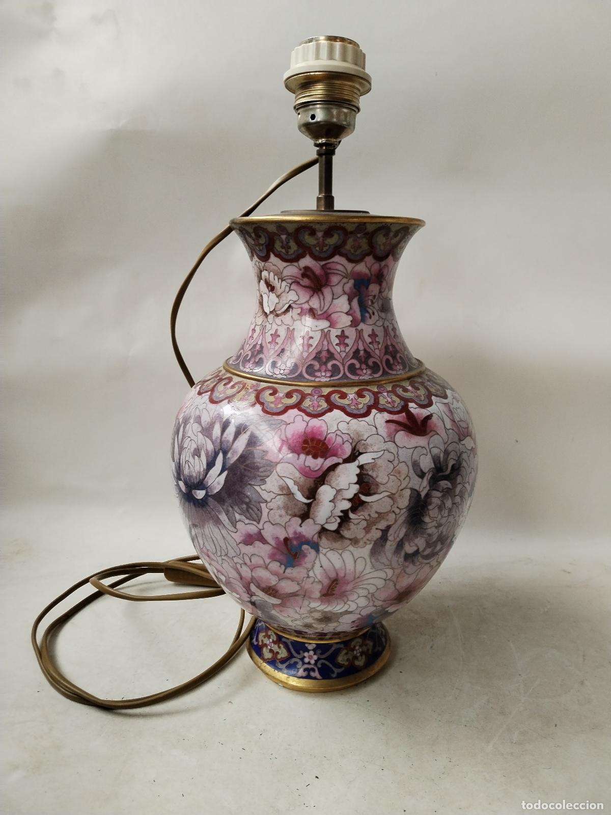 Vintage: lampara cloisonnee vintage flores - Foto 1