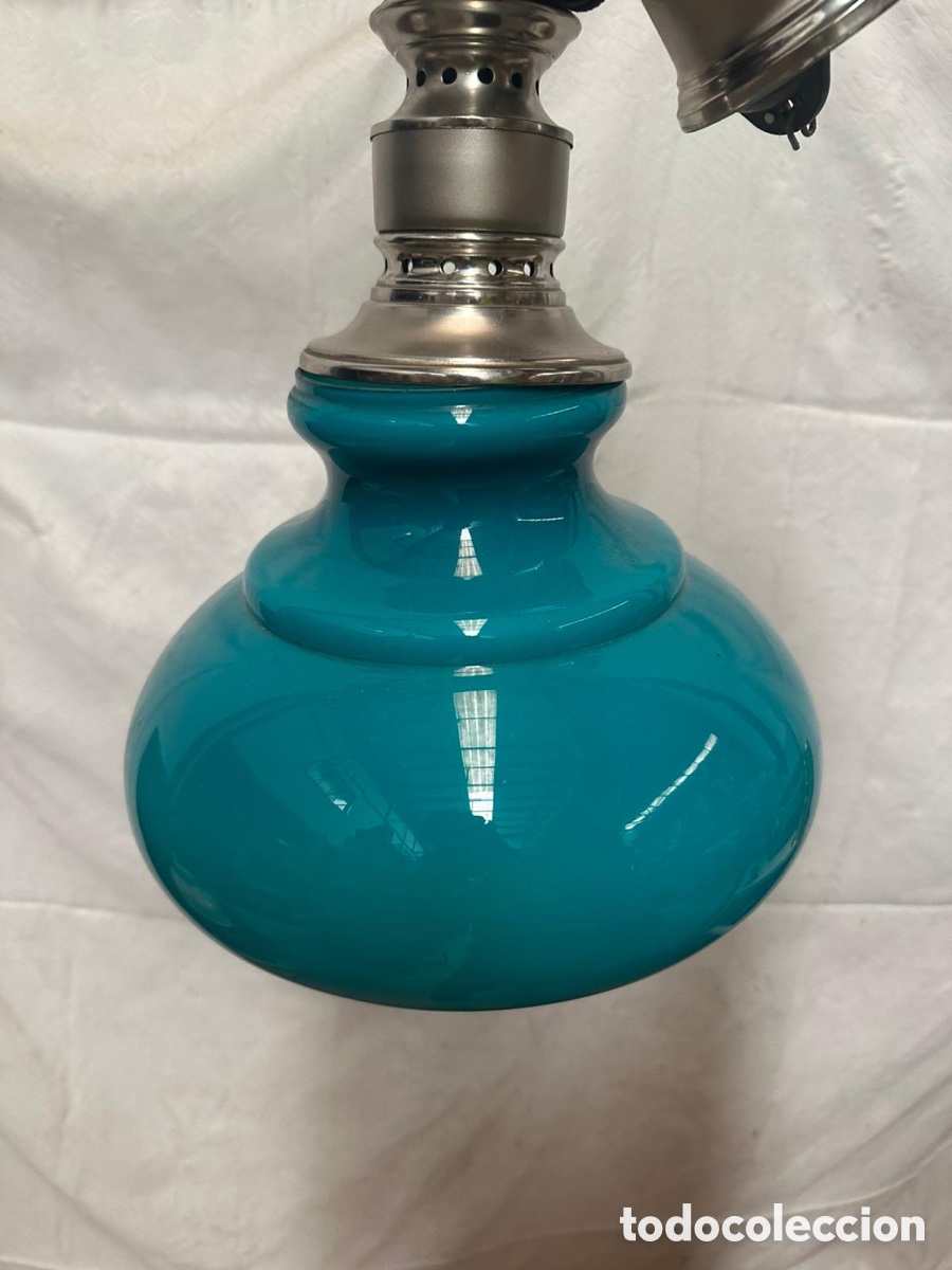 Vintage: L&aacute;mpara de opalina de techo extensible a&ntilde;o 70 - Foto 3