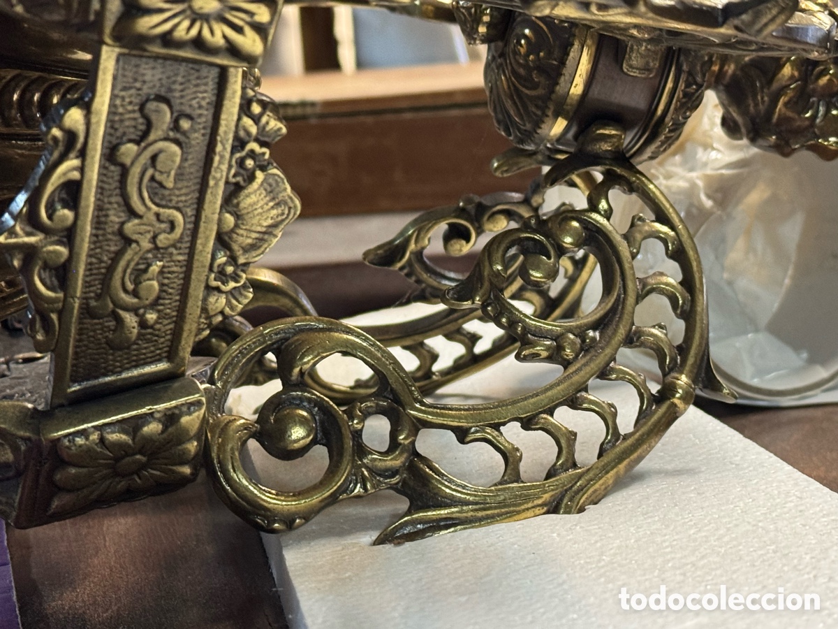 Vintage: Gran farol de techo en bronce - Foto 13