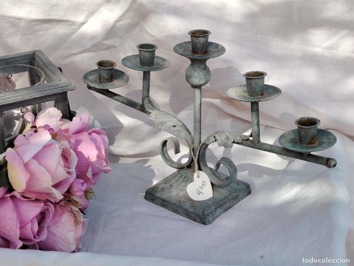 Vintage: Candelabro de metal gris - Foto 1