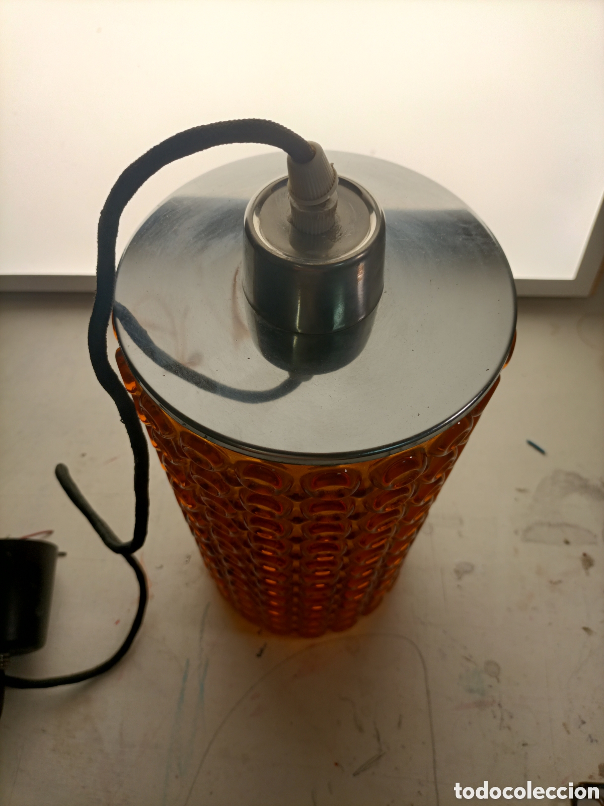 Vintage: L&aacute;mpara de techo vintage de cristal - Foto 2