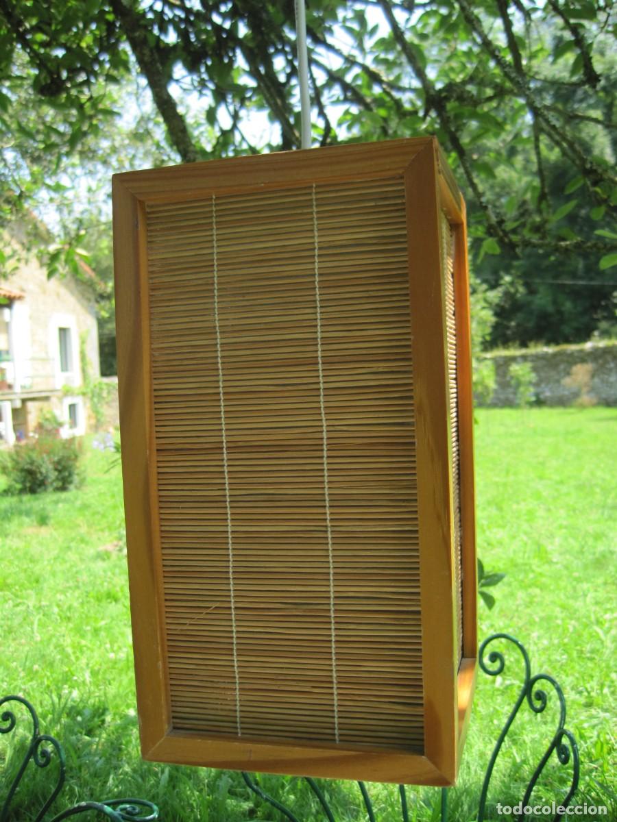 Vintage: L&Aacute;MPARA DE TECHO JAPONESA - MADERA Y BAMB&Uacute; - Foto 2