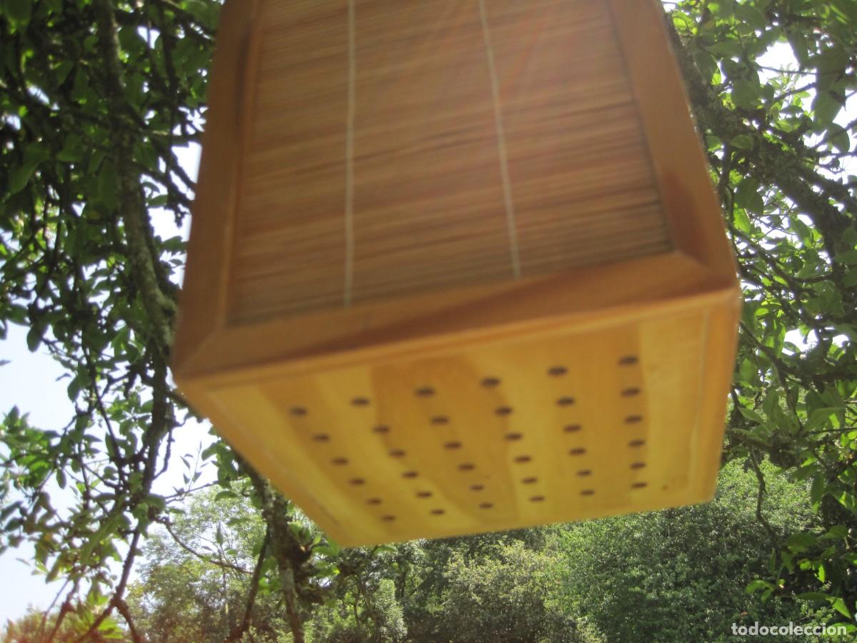 Vintage: L&Aacute;MPARA DE TECHO JAPONESA - MADERA Y BAMB&Uacute; - Foto 5