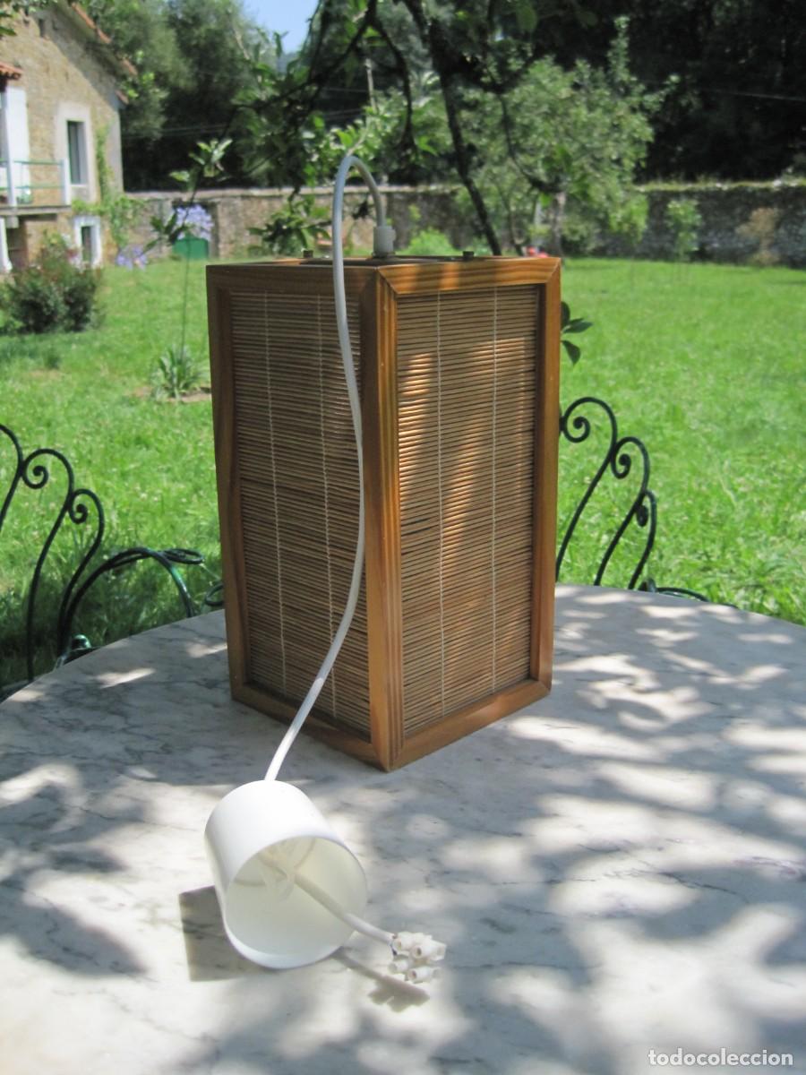 Vintage: L&Aacute;MPARA DE TECHO JAPONESA - MADERA Y BAMB&Uacute; - Foto 6