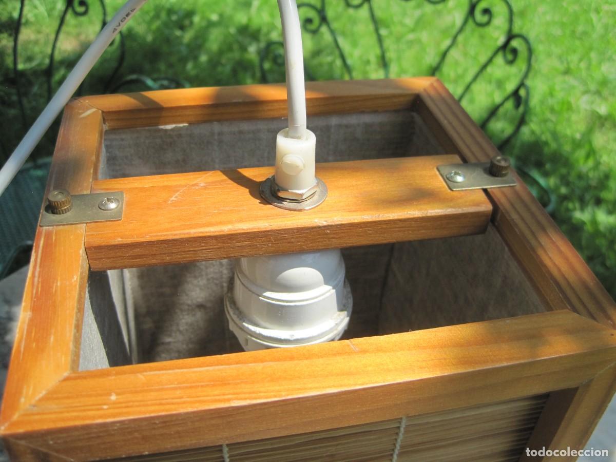 Vintage: L&Aacute;MPARA DE TECHO JAPONESA - MADERA Y BAMB&Uacute; - Foto 7