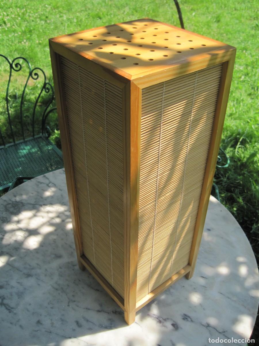Vintage: L&Aacute;MPARA DE SOBREMESA JAPONESA - MADERA Y BAMB&Uacute; - Foto 3