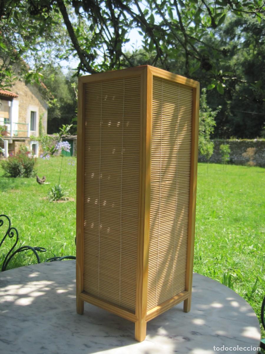 Vintage: L&Aacute;MPARA DE SOBREMESA JAPONESA - MADERA Y BAMB&Uacute; - Foto 4