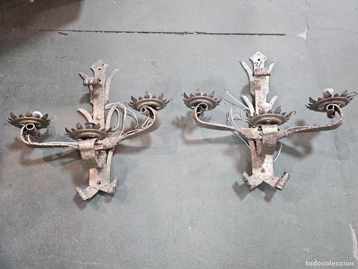 Vintage: parejas de apliques de pared hierro rustico - Foto 1