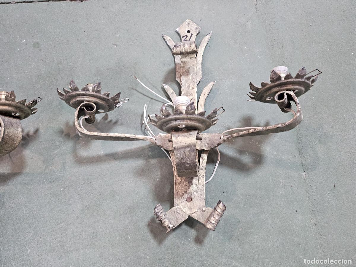 Vintage: parejas de apliques de pared hierro rustico - Foto 3