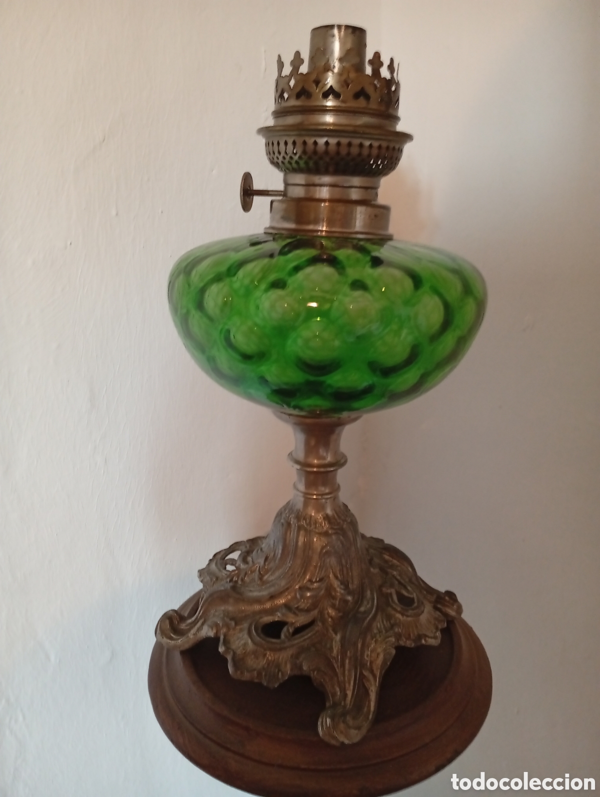 Vintage: Quinqu&eacute; antiguo metal y cristal - Foto 1