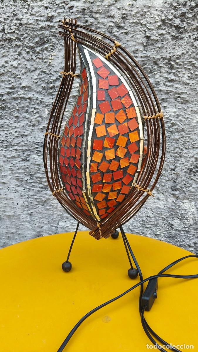 Vintage: Lampe vitraux et fer forg&eacute; vintage - Foto 1