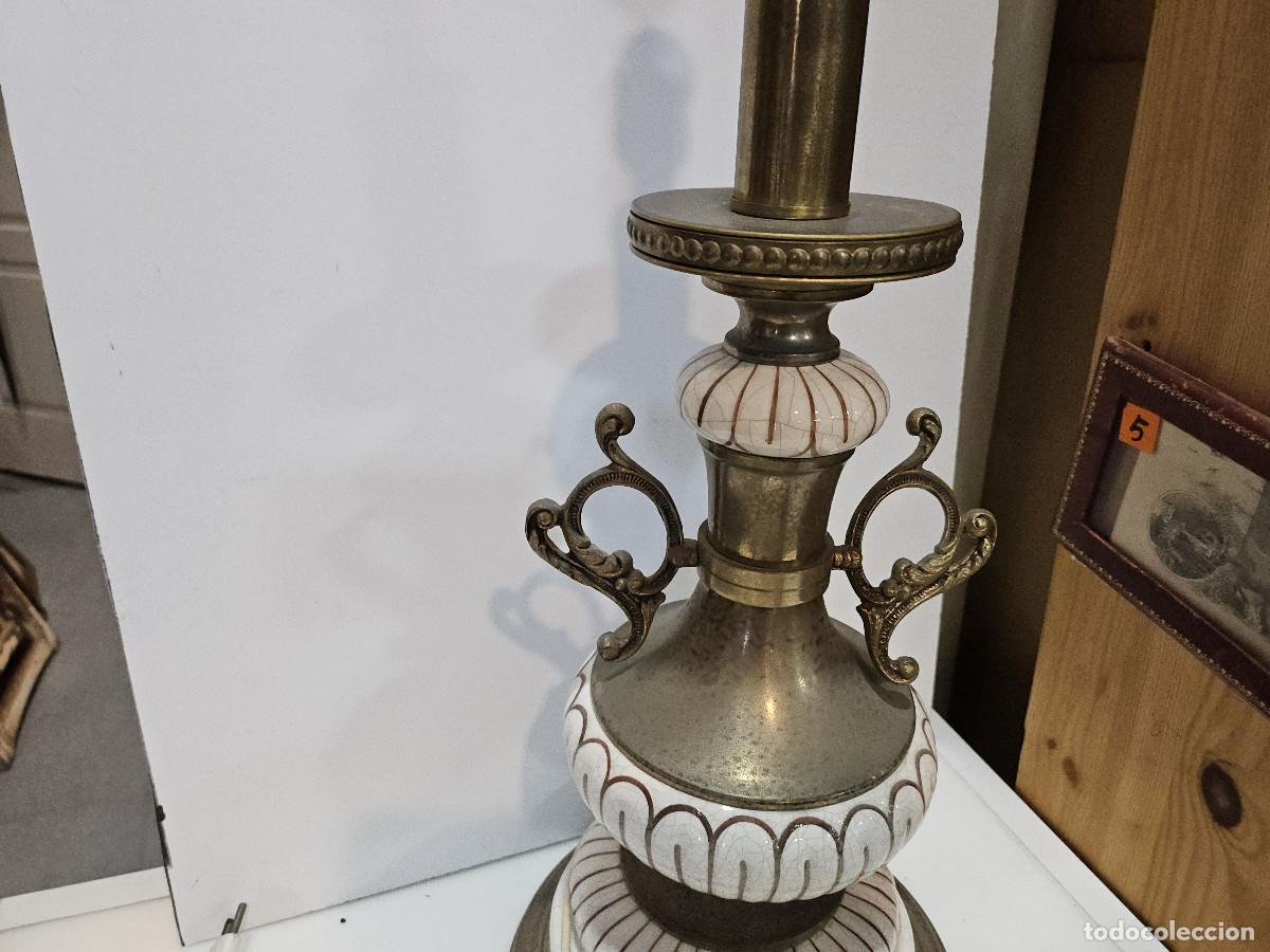 Vintage: lampara de metal y ceramica - Foto 2