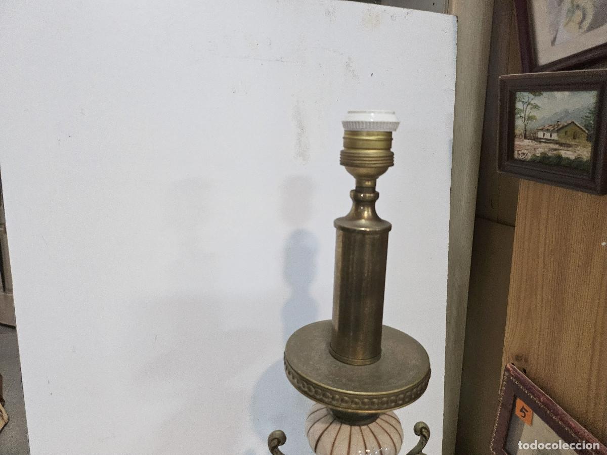 Vintage: lampara de metal y ceramica - Foto 3