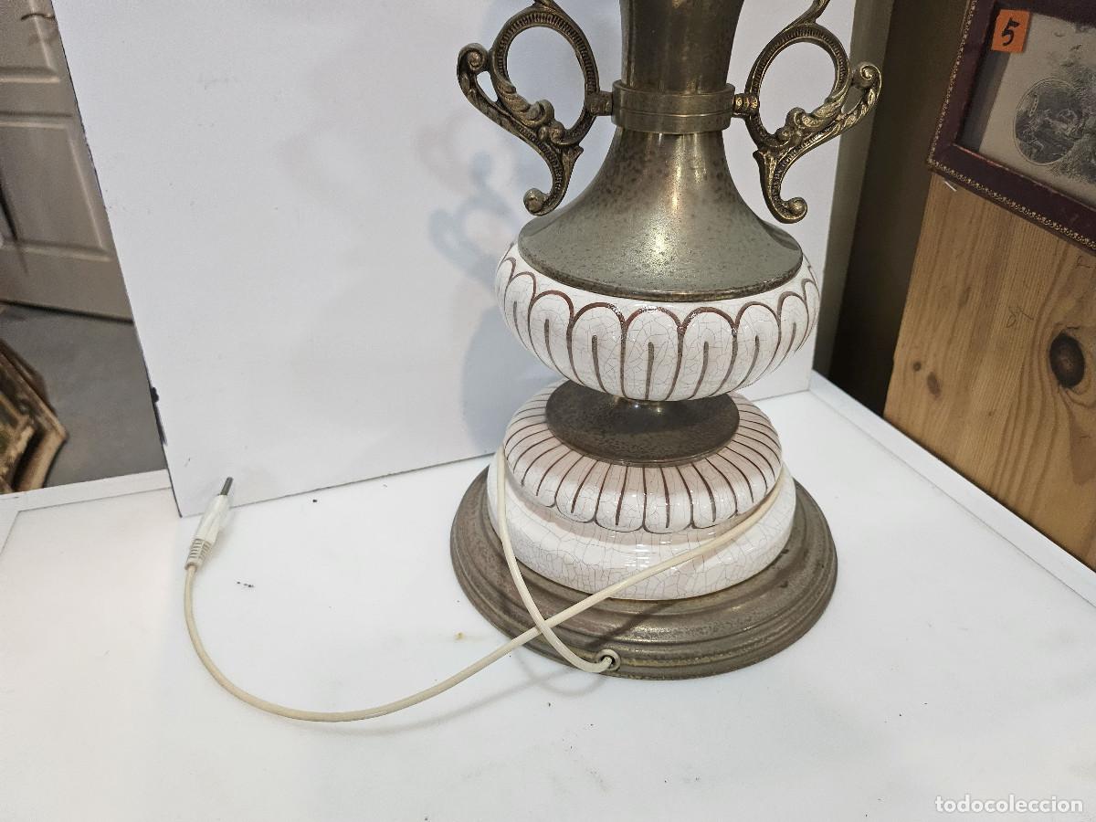 Vintage: lampara de metal y ceramica - Foto 4