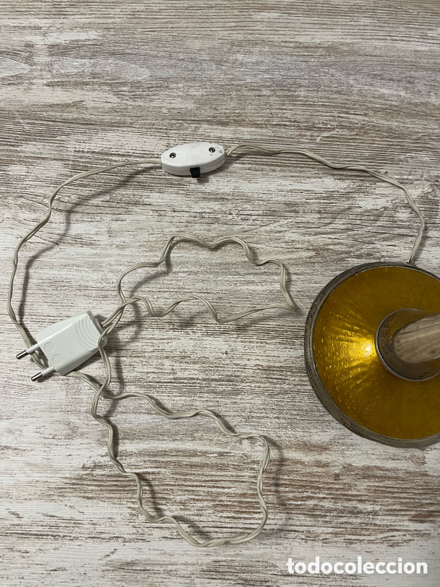 Vintage: L&Aacute;MPARA MESA METAL CROMADO Y DORADO - Foto 11