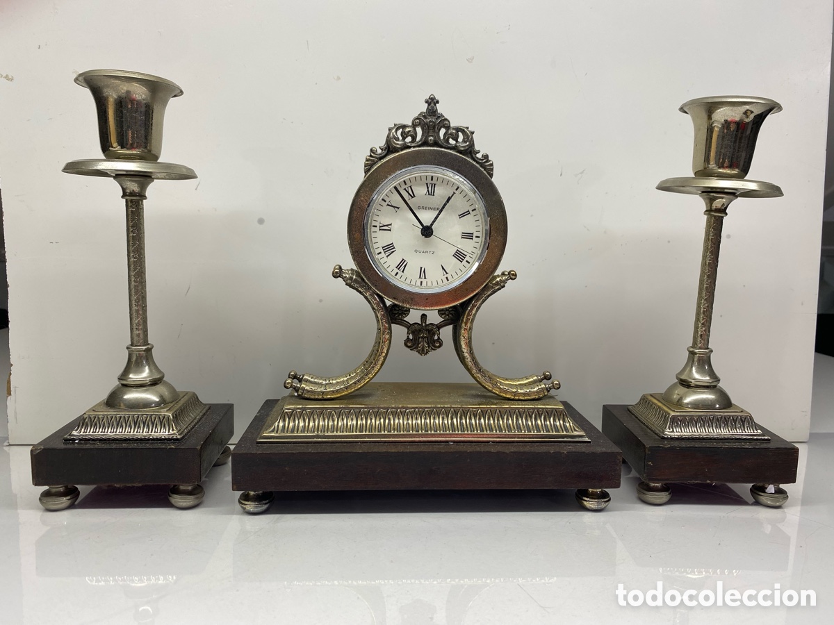 Vintage: Reloj y candelabros estilo cl&aacute;sico - Foto 1
