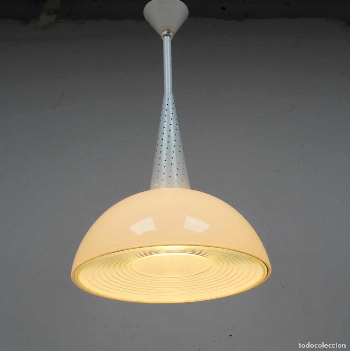 Vintage: L&aacute;mpara industrial de Mathieu Mat&eacute;got. Holophane. - Foto 3