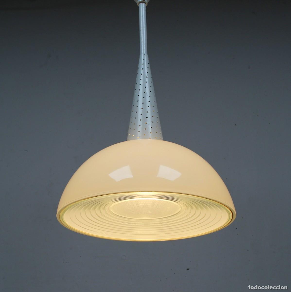 Vintage: L&aacute;mpara industrial de Mathieu Mat&eacute;got. Holophane. - Foto 4