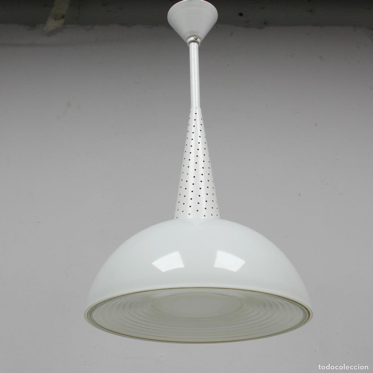 Vintage: L&aacute;mpara industrial de Mathieu Mat&eacute;got. Holophane. - Foto 8
