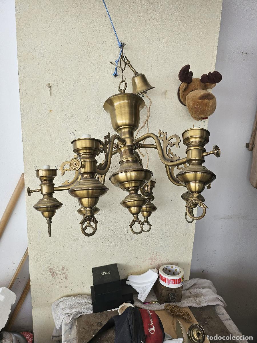 Vintage: lampara de metal sin tulipas - Foto 1