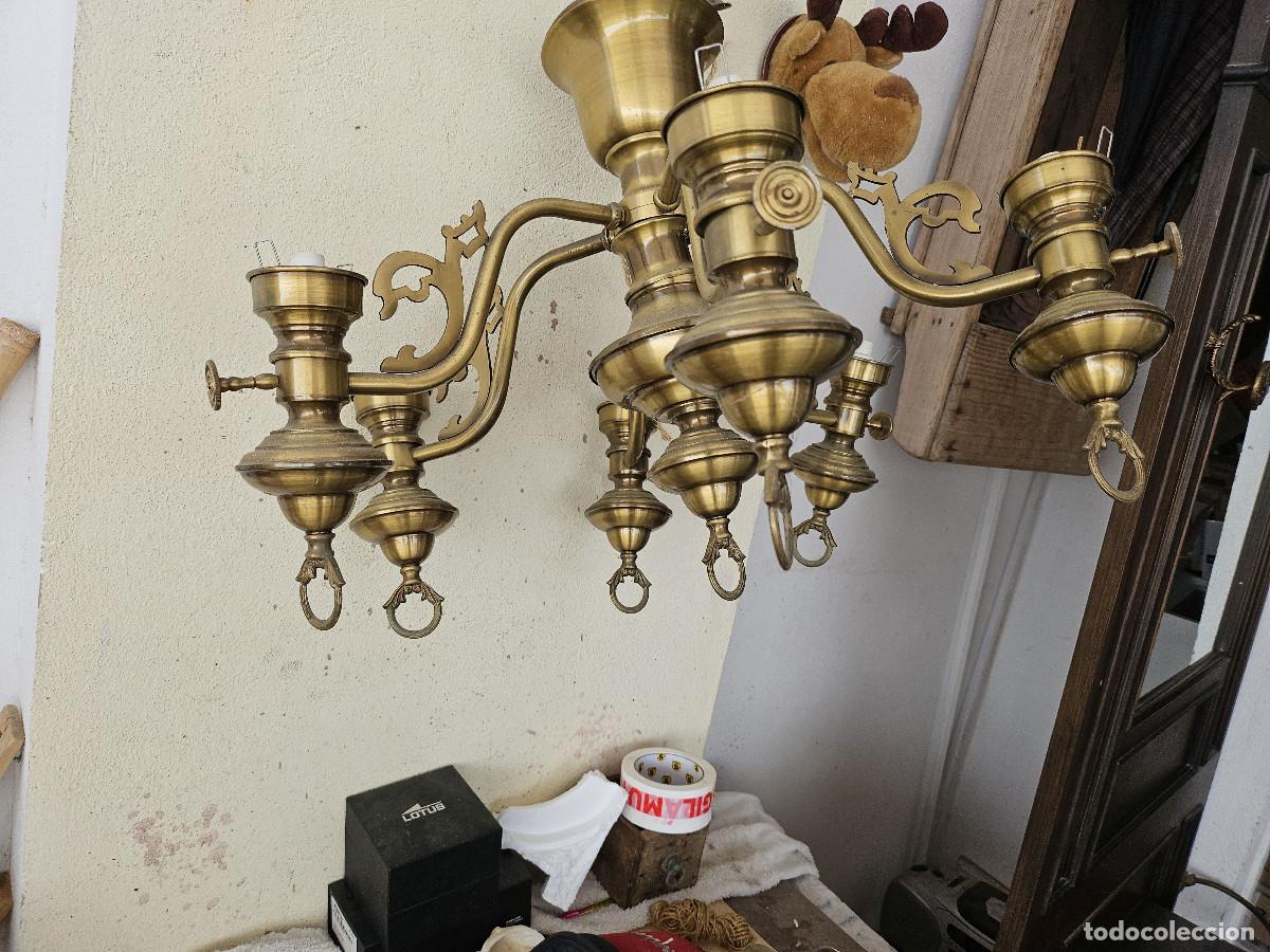 Vintage: lampara de metal sin tulipas - Foto 2