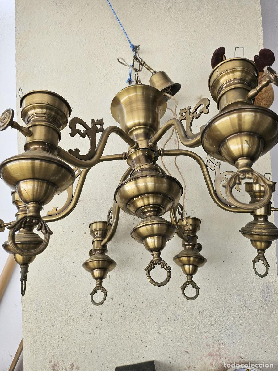 Vintage: lampara de metal sin tulipas - Foto 8