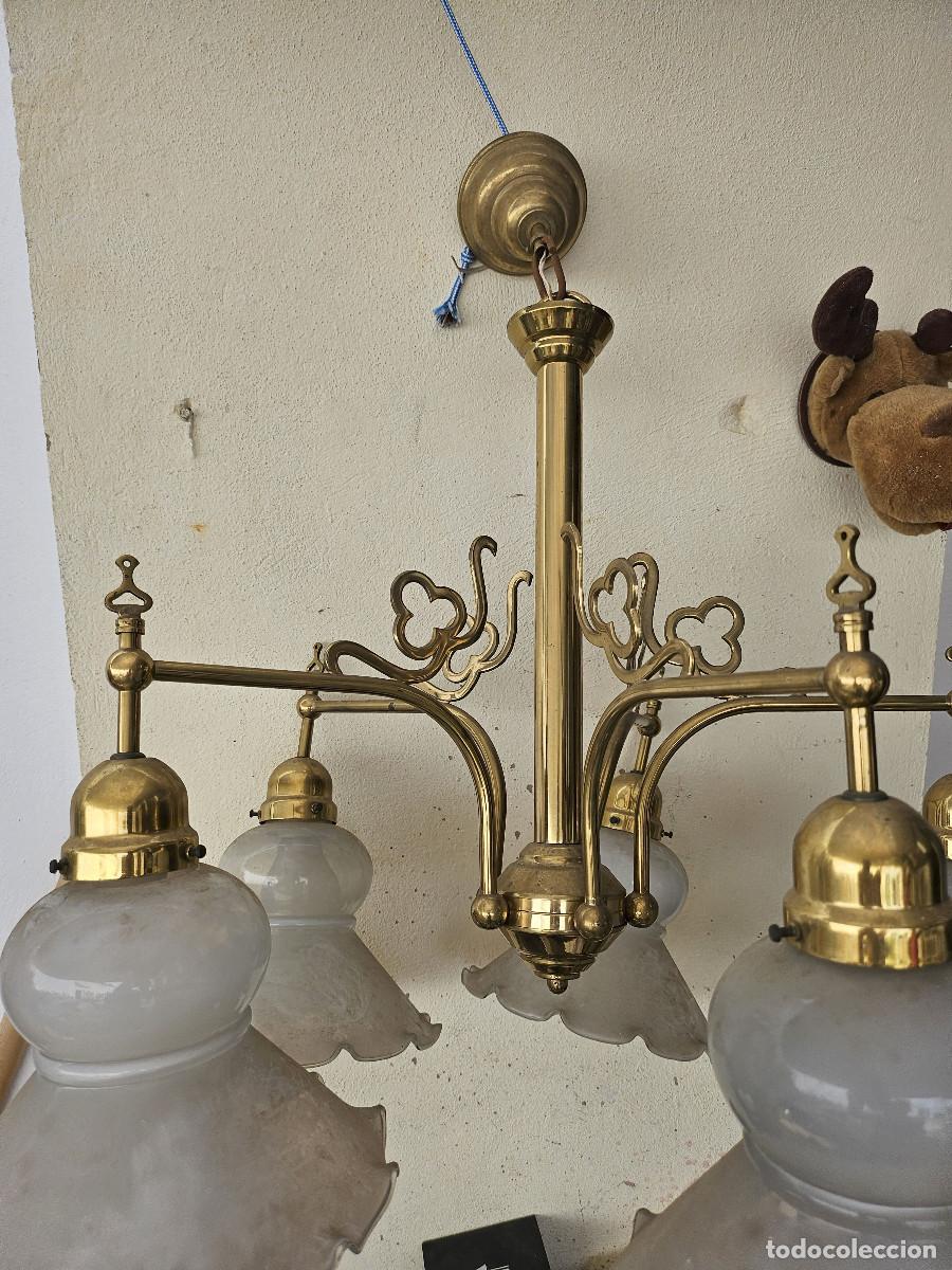 Vintage: lampoara de metal con tulipas - Foto 5
