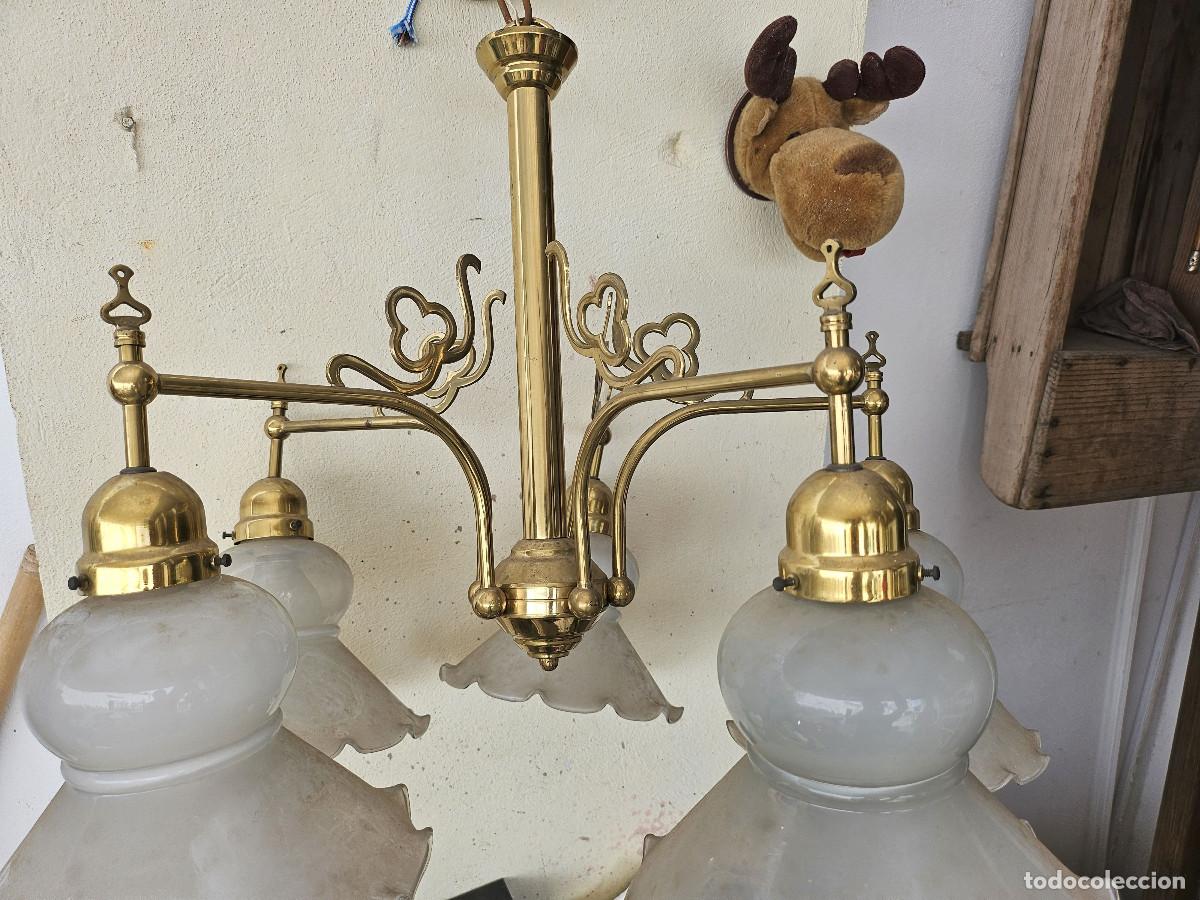 Vintage: lampoara de metal con tulipas - Foto 6