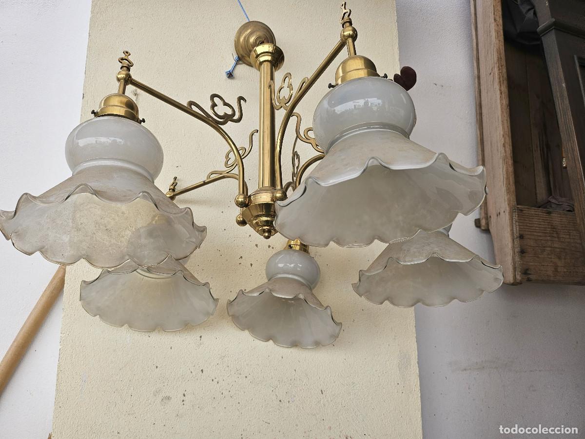 Vintage: lampoara de metal con tulipas - Foto 7