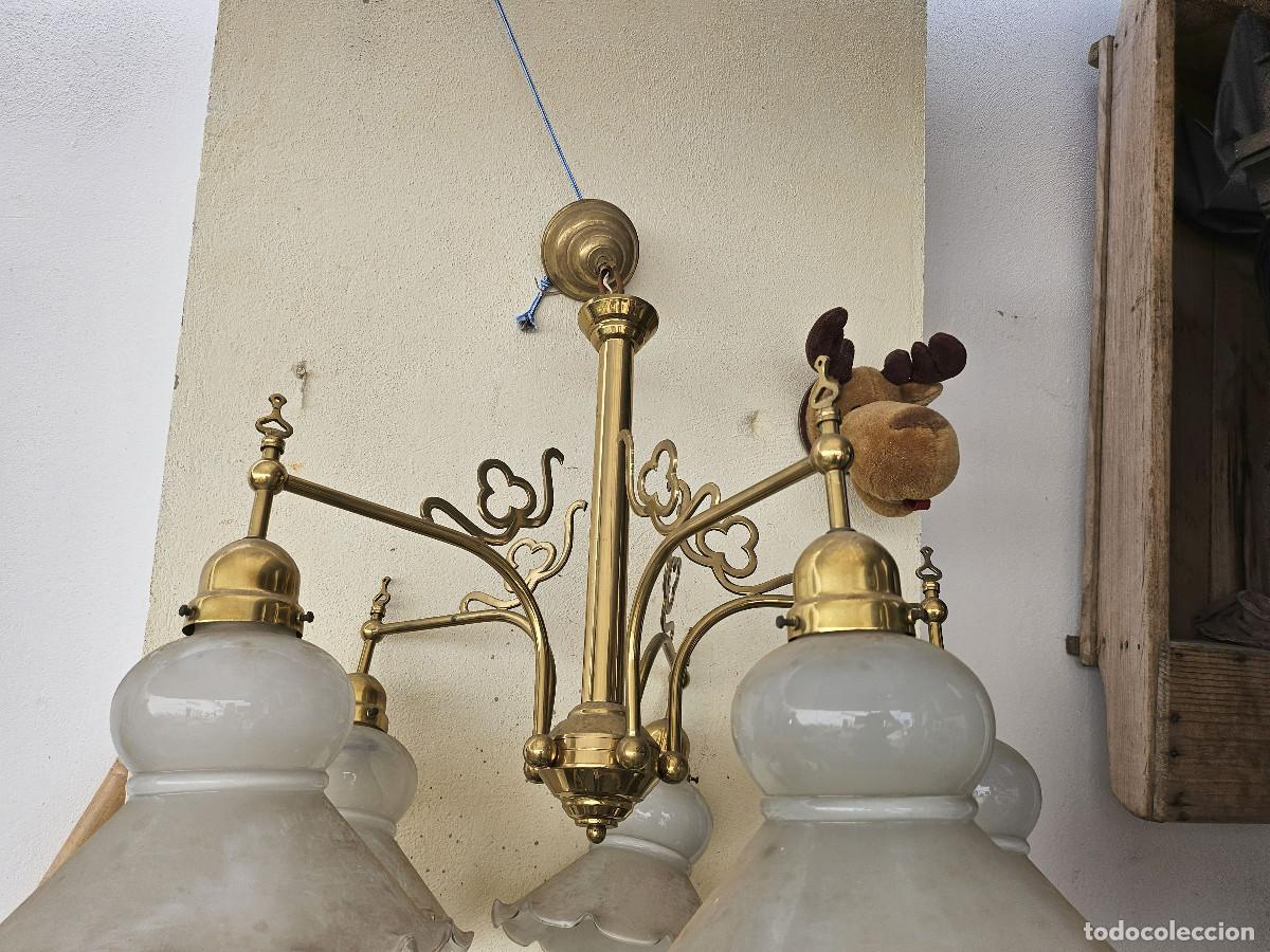 Vintage: lampoara de metal con tulipas - Foto 8
